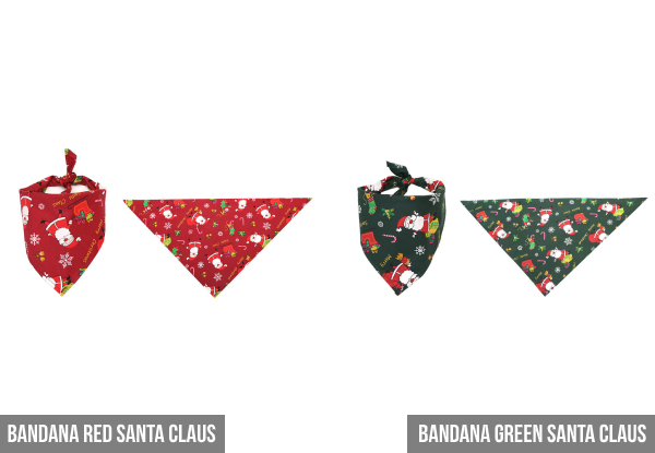 Christmas Pet Accessories Range - Options for Bandana, Bow Tie & Collar