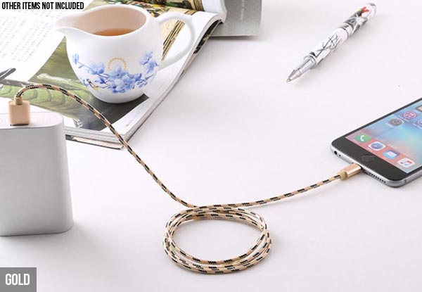 Two-Pack of One-Metre Lightning Charging Cables - Three Colours Available