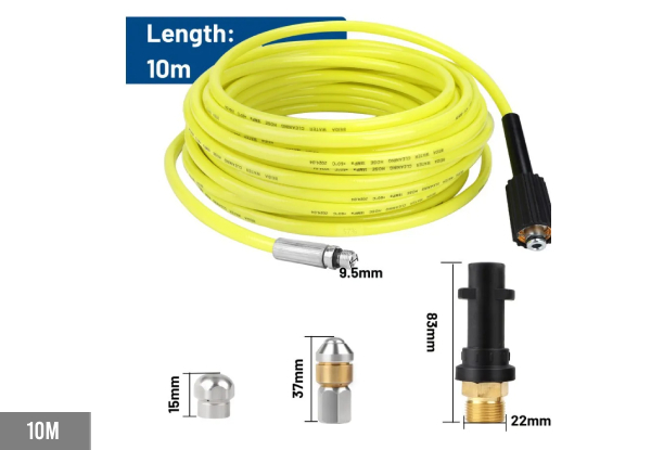 10M Pressure Washer Pipe Adapter Set Compatible with Karcher KSeries - Option for 15M