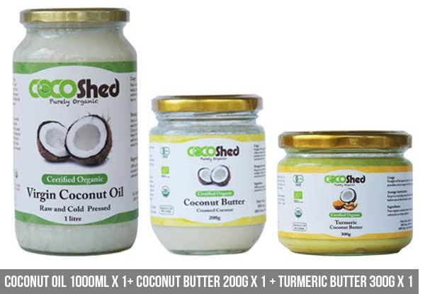 Certified Organic COCO Shed Turmeric or Coconut Butter or Oil Range