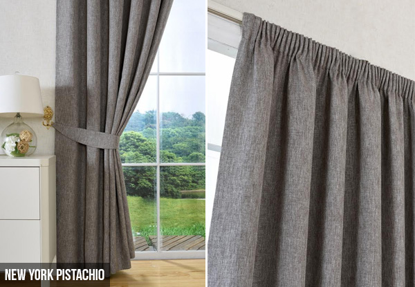 Self-Lined Pencil Pleat Ready-Made Curtain - Six Sizes & Five Designs Available