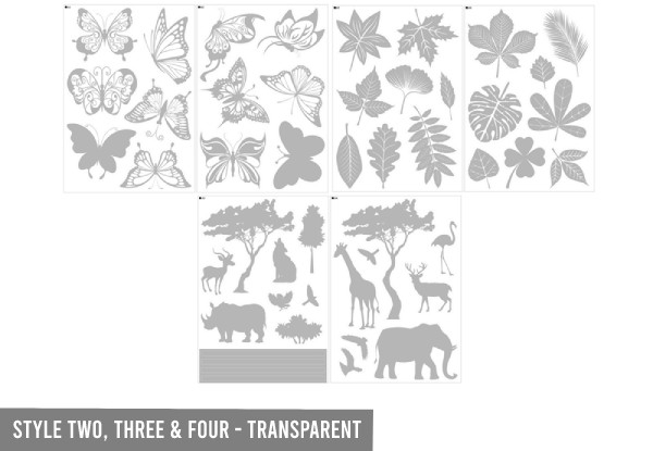 Window Sticker Glass Decals - Four Styles Available - Option for One, Two or Three sets