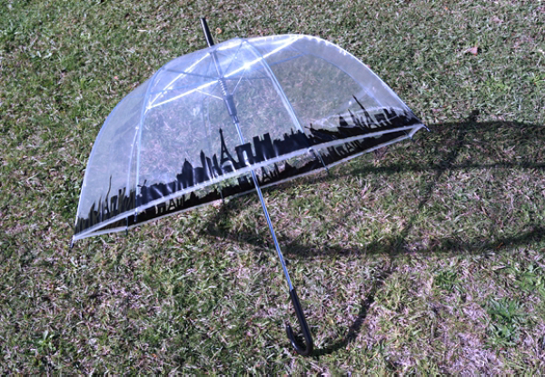 Transparent Paris Skyline Dome Umbrella