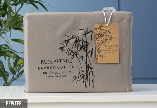 Park Avenue Bamboo Cotton Sheet Set - Available in Four Colours & Two Sizes