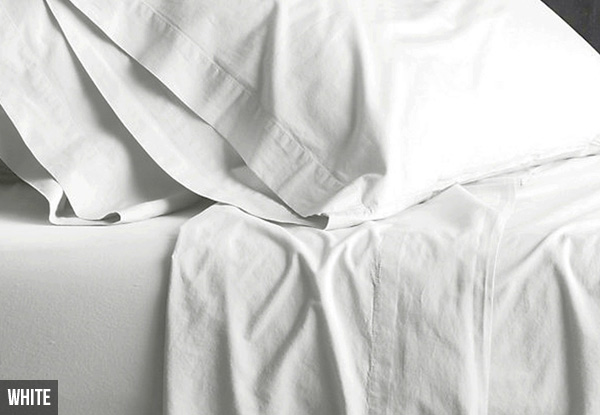 Park Avenue Vintage Washed 100 % Cotton Sheet Sets - Three Sizes & Range of Colours Available with Free Delivery