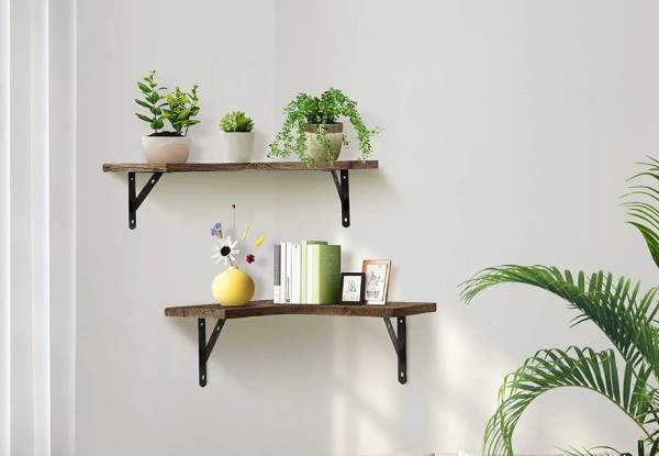 Three-Piece Corner Floating Shelves Set