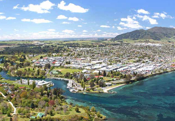 Scenic Helicopter Flight Over Taupo Landing at the Hilton Hotel & a Two-Course Lunch for Two People at Bistro Lago