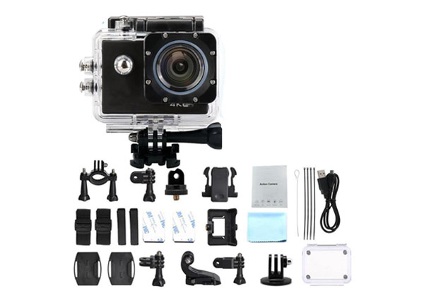 4K WiFi Action Camera With 170°Wide-Angle 2.0 LCD Screen