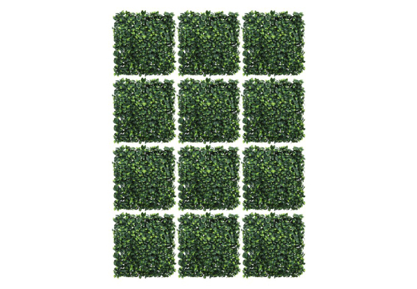 12-Pack Greenzone 50x50cm Artificial Buxus Hedge Wall Style