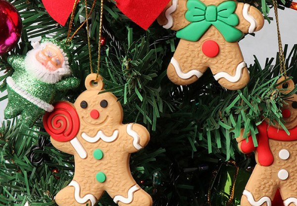 12-Pack Gingerbread Man Christmas Tree Ornaments - Two Options Avaialble