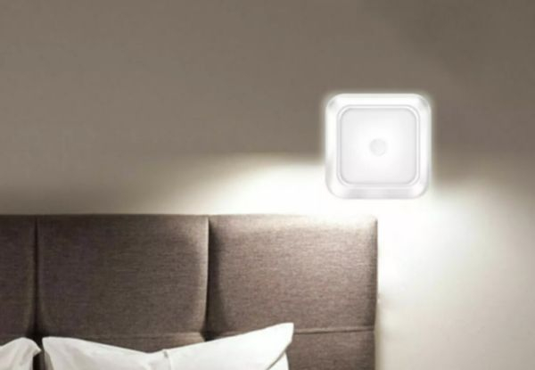 Two-Pack LED Motion Sensor Night Lights - Available in Two Colours & Option for Four-Pack