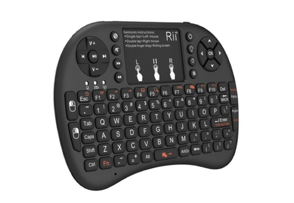 Rii I8 Multi-Function Mini 2.4ghz Wireless Touchpad Keyboard with Built-In Battery Compatible with HTPC