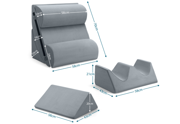 Six-Piece Wedge Pillow Set with Laptop Support - Available in Two Options