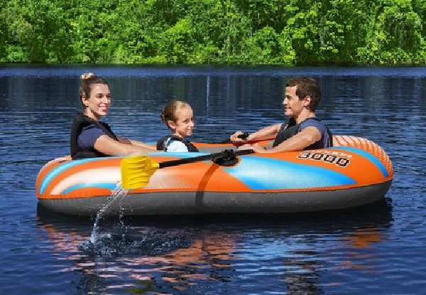 2.21m Bestway Inflatable Boat with Oars Hand Pump