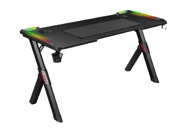 RGB LED Carbon Fibre Gaming Desk