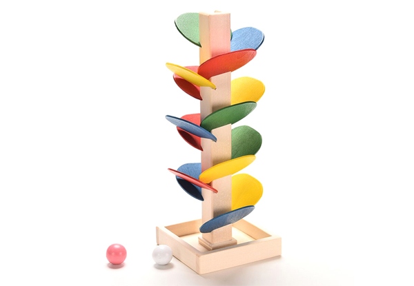 Wooden Marble Toy Tower
