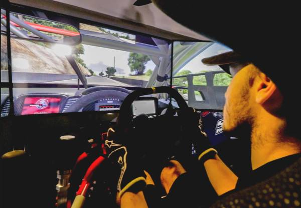 One 30-Minute Brand New Full Motion Car Racing Simulator Session incl. Options for Scott Mclaughlin's Car Themed Sim, Two Other Triple-Screen Themed Sims Virtual Reality and/or Wrap-Around Screen Simulators - Option for 60-Minutes Available