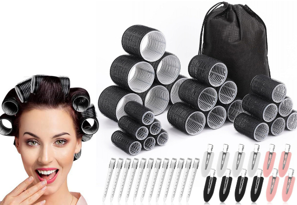 24-Piece Hair Curlers Rollers Set with 24 Clips