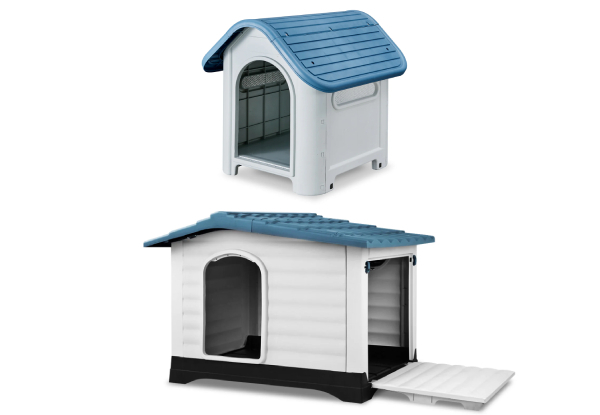 Dog House with Corrugated Roof - Available in Three Colours & Option with Side Door