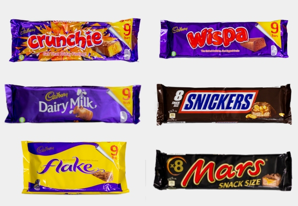 Three-Pack of Cadbury or Mars Chocolate  Multi-Packs - Six Options Available & Option for Six-Pack