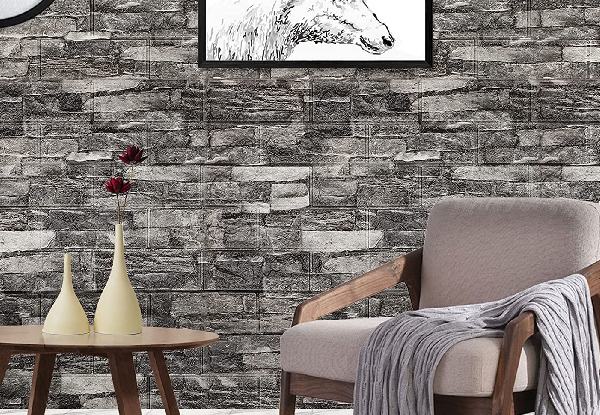 Five-Piece 3D Brick Self-Adhesive Wallpaper Panels - Available in Two Colours