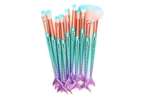 11-Piece Mermaid Makeup Brush Set