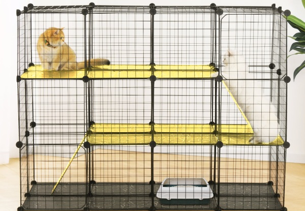 Petscene Three-Tier DIY Detachable Cage for Cats