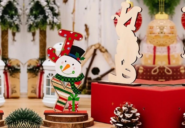 Christmas Wooden Figurine Ornaments Set - Available in Four Sizes & Three-Piece