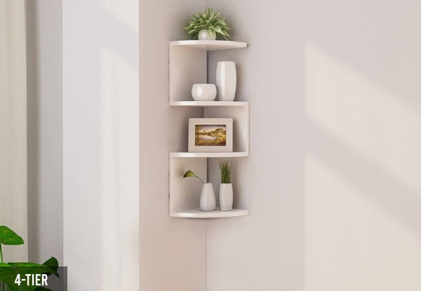 Corner Wall Shelf - Two Styles & Two Colours Available