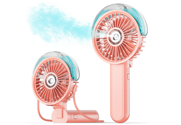 Rechargeable Handheld Spray Mist Fan - Available in Three Colours & Option for Two