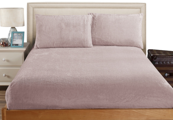 Ramesses Teddy Fleece Fitted Sheet Combo Set - Eight Colours & Five Sizes Available