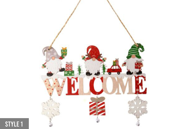 Christmas Gnome Santa Claus Wooden Hanging Decor - Five Styles Available