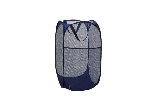 Mesh Pop-Up Laundry Basket with Handle