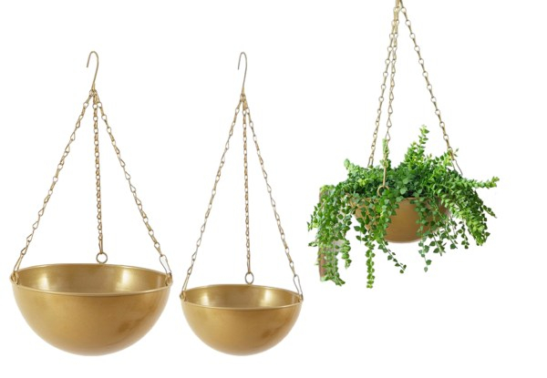 Two-Set Iron Hanging Flower Pots - Two Colours Available