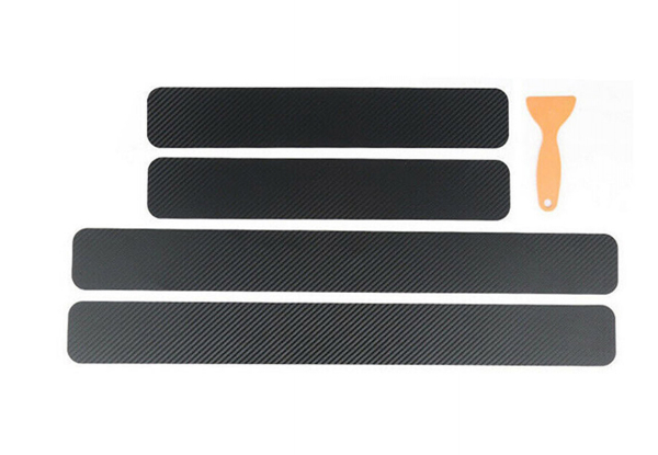 Four-Pack of Anti-Scuff Carbon Fibre Car Stickers - Option for Eight-Pack