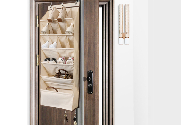 16-Grid Over Door Closet Storage Bag - Available in Two Colours & Option for Two-Pack