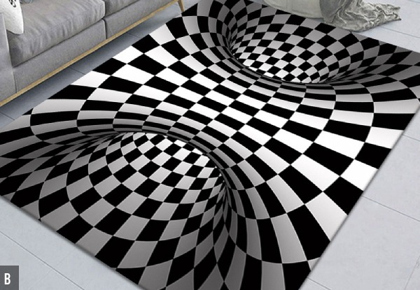 3D Vortex Illusion Carpet - Four Styles & Five Sizes Available