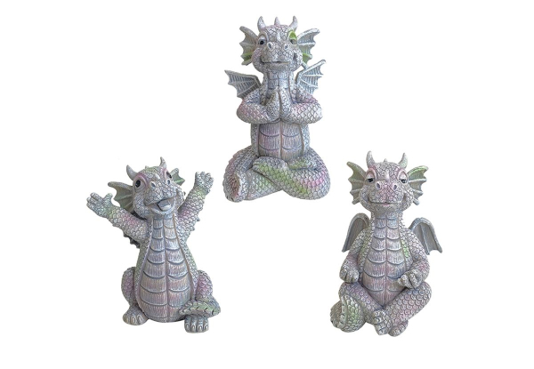 Cute Courtyard Dragon Sculpture - Three Statue Styles Available & Option for Two