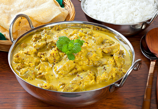 Curry, Rice, Poppadum & Naan Takeaway Combo