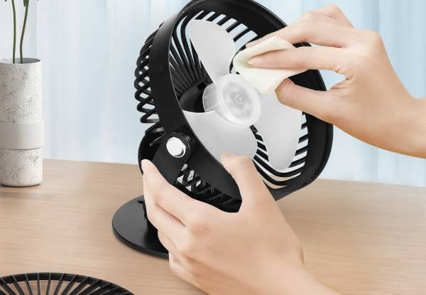 Portable 360 Rotation Clip-On Fan with Lights - Two Colours Available