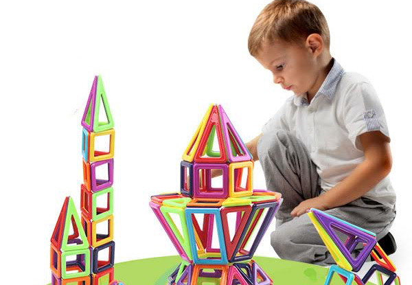Magnetic Building Blocks - 64 or 113-Piece Sets Available with Free Delivery
