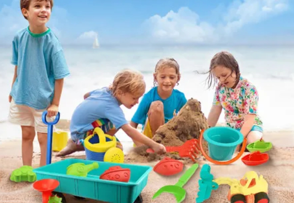 Kids Beach Pretend Wagon Sand Toy Set