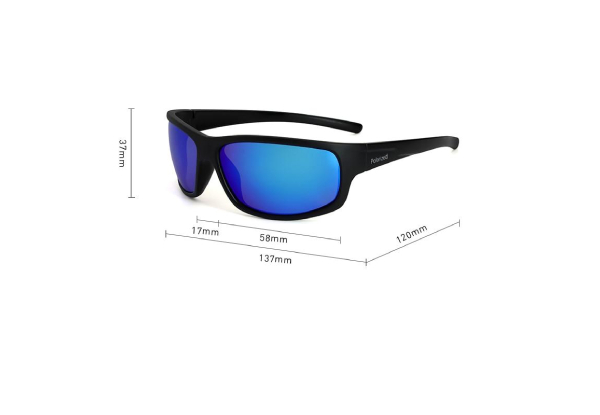 Men's Flexible Tpee Matte Black & Blue Polarized Sunglasses