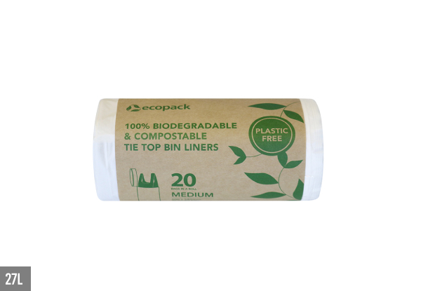 Three-Pack of Biodegradable & Compostable Bin Liner Rolls - Four Sizes Available