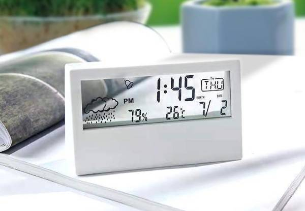 Three-in-One Thermometer Hygrometer Alarm Clock