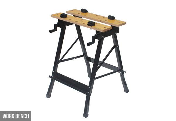 $34.99 for an Adjustable Saw Horse Work Bench, or $69.99 for a Set of Two Saw Horses with Extendable Legs