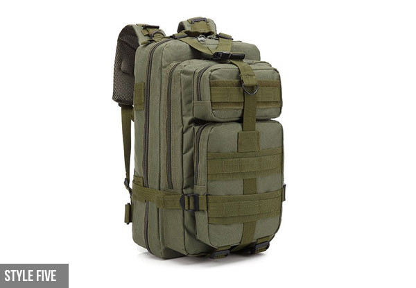 Outdoor Military Style Tactical Backpack - Eight Styles Available with Free Delivery
