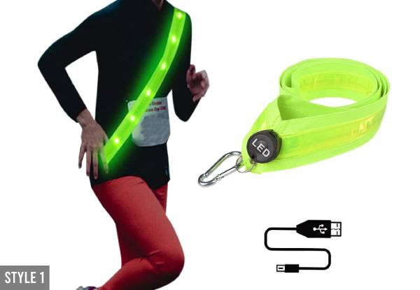 Reflective LED Belt with Three Light Modes - Available in Two Styles & Option for Two-Piece