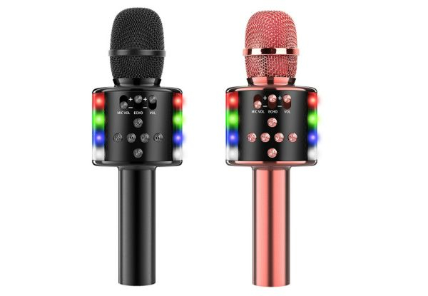 Wireless Bluetooth Karaoke Handheld Microphone Speaker - Available in Three Colours & Option for Two-Pack