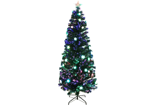 Pre-Sale Optic Fibre Christmas Tree with LED Balls and Snowflakes - Two Sizes Available